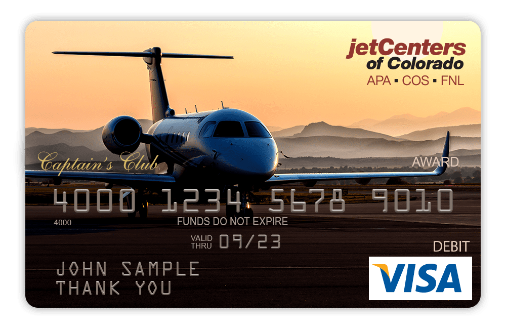 jetCenters Captains Club Reward Credit Card example